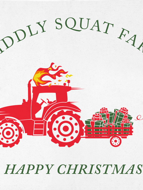 Diddly Squat Farm Christmas Tea Towel