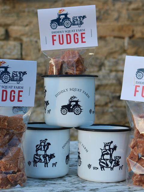 Diddly Squat Farm All Terrain Mug and Cotswold Fudge (150g)